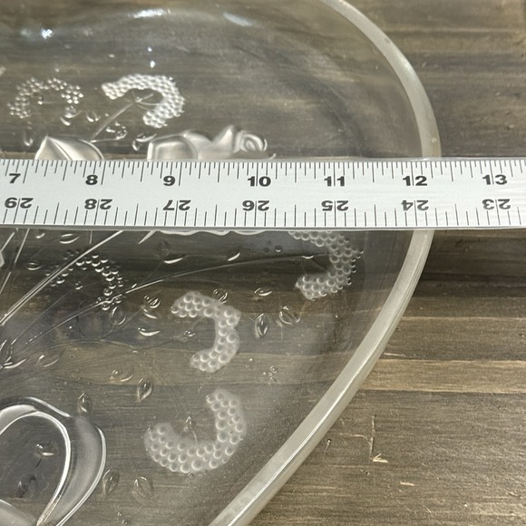 Mikasa Crystal Valentine's Heart‎ Shaped Rose Bouquet Serving Tray 12" Beautiful - Picture 5 of 6